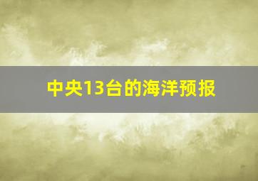 中央13台的海洋预报