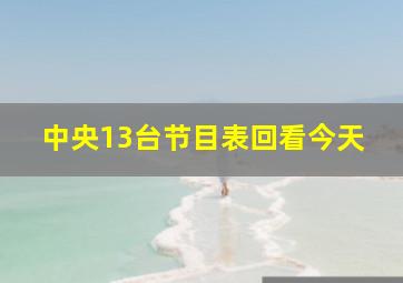 中央13台节目表回看今天