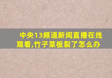 中央13频道新闻直播在线观看,竹子菜板裂了怎么办