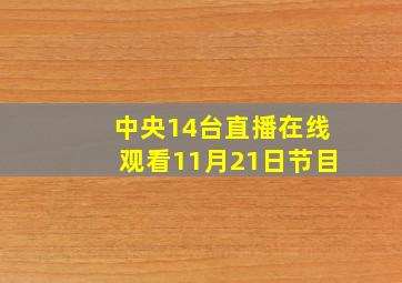 中央14台直播在线观看11月21日节目