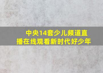 中央14套少儿频道直播在线观看新时代好少年