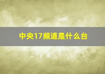 中央17频道是什么台