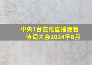 中央1台在线直播观看诗词大会2024年8月