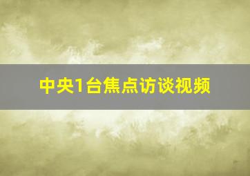 中央1台焦点访谈视频