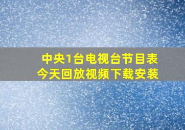 中央1台电视台节目表今天回放视频下载安装