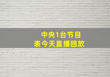 中央1台节目表今天直播回放