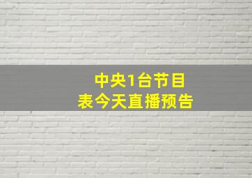 中央1台节目表今天直播预告