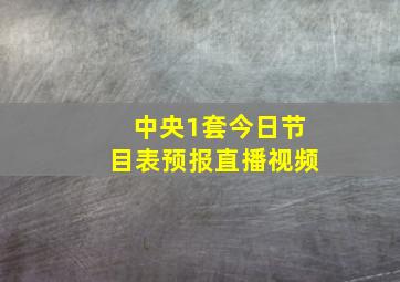 中央1套今日节目表预报直播视频