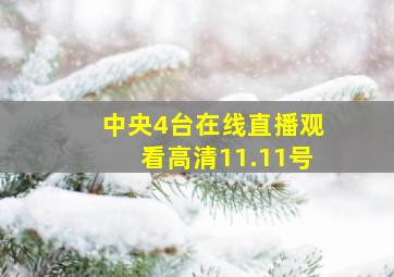 中央4台在线直播观看高清11.11号