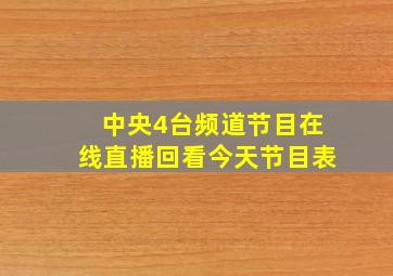 中央4台频道节目在线直播回看今天节目表