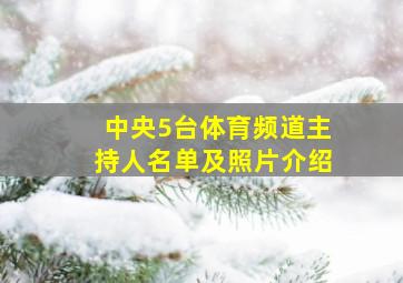 中央5台体育频道主持人名单及照片介绍