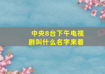 中央8台下午电视剧叫什么名字来着