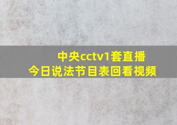 中央cctv1套直播今日说法节目表回看视频