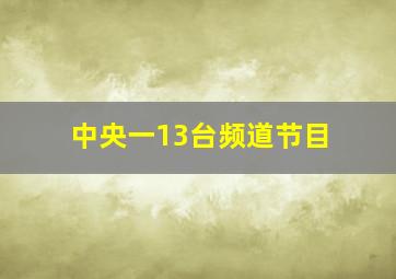 中央一13台频道节目