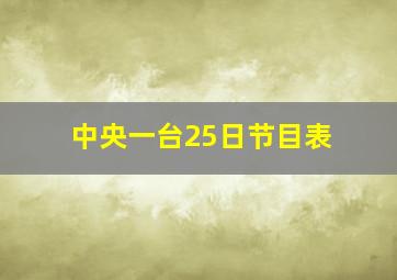 中央一台25日节目表