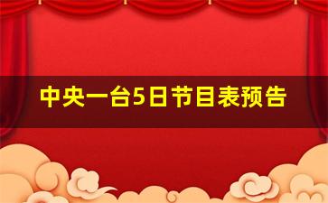 中央一台5日节目表预告