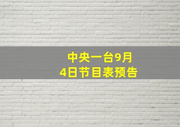 中央一台9月4日节目表预告