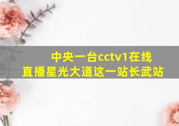 中央一台cctv1在线直播星光大道这一站长武站