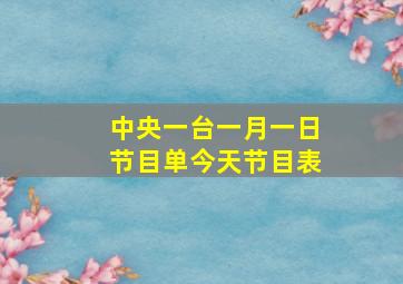 中央一台一月一日节目单今天节目表