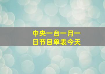 中央一台一月一日节目单表今天