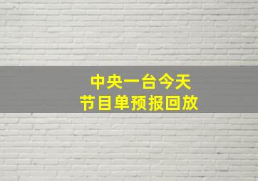 中央一台今天节目单预报回放