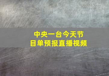 中央一台今天节目单预报直播视频