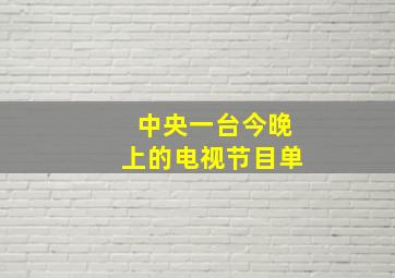 中央一台今晚上的电视节目单