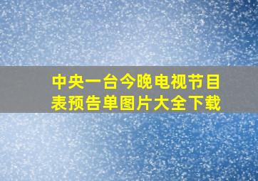 中央一台今晚电视节目表预告单图片大全下载