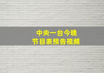 中央一台今晚节目表预告视频