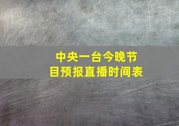 中央一台今晚节目预报直播时间表