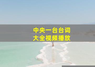 中央一台台词大全视频播放