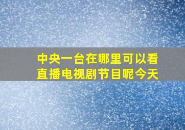 中央一台在哪里可以看直播电视剧节目呢今天