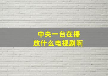 中央一台在播放什么电视剧啊