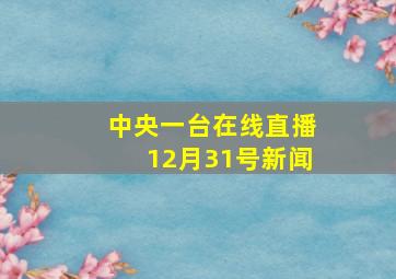 中央一台在线直播12月31号新闻