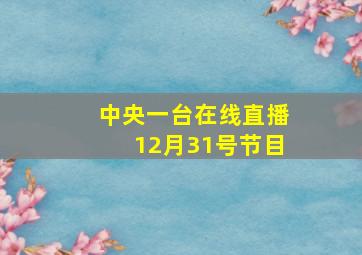 中央一台在线直播12月31号节目