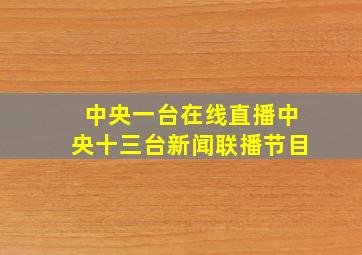 中央一台在线直播中央十三台新闻联播节目