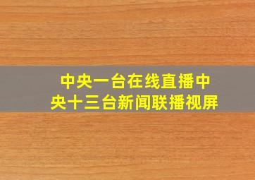 中央一台在线直播中央十三台新闻联播视屏