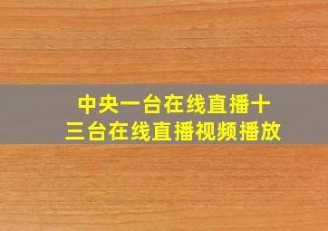 中央一台在线直播十三台在线直播视频播放