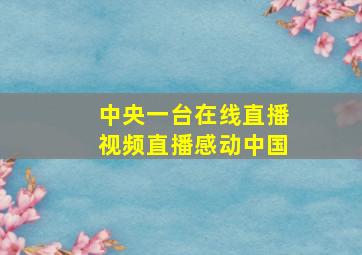 中央一台在线直播视频直播感动中国