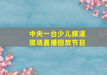 中央一台少儿频道现场直播回放节目