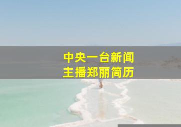 中央一台新闻主播郑丽简历