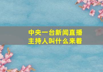 中央一台新闻直播主持人叫什么来着