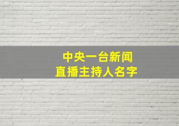 中央一台新闻直播主持人名字