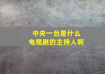 中央一台是什么电视剧的主持人啊