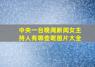 中央一台晚间新闻女主持人有哪些呢图片大全