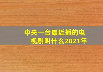 中央一台最近播的电视剧叫什么2021年