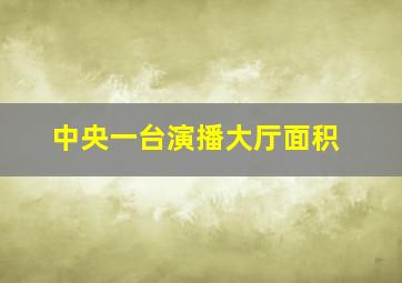 中央一台演播大厅面积