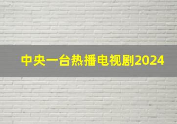 中央一台热播电视剧2024