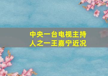 中央一台电视主持人之一王嘉宁近况