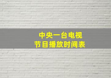 中央一台电视节目播放时间表